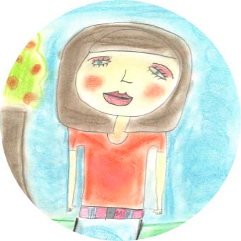 Child's drawing of a girl