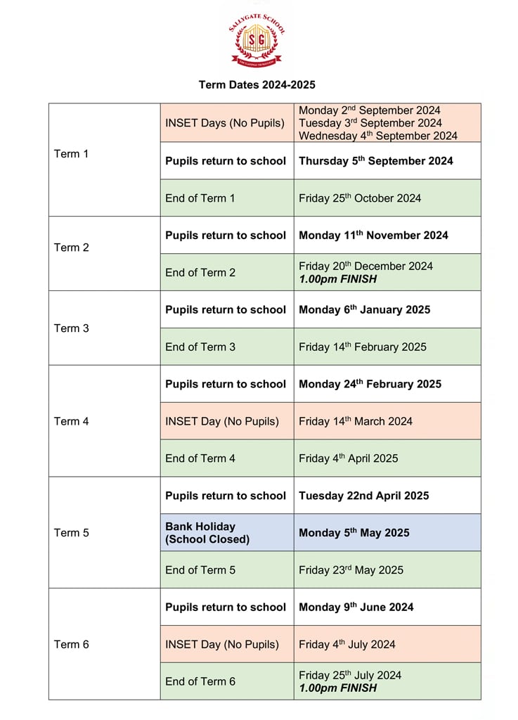 Sallygate School Term Dates - Channels & Choices